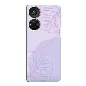 Чехол цветочный дизайн для ZTE Blade V40s (Монстера фиолетовая)