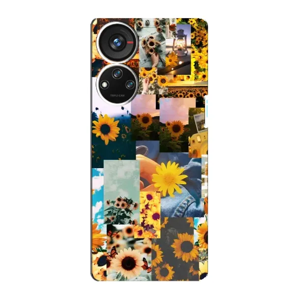 Чехол с рисунком «Подсолнуховый дизайн» для ZTE Blade V40s