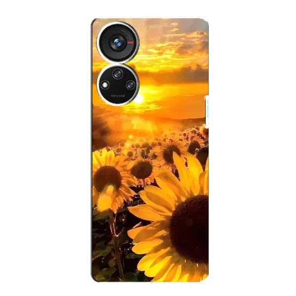 Чехол с рисунком «поле подсолнухов» для ZTE Blade V40s