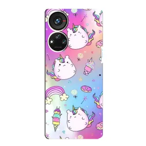 Чохол Unicorn на ZTE Blade V40s (Веселка і Єдинорог)