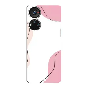 Чехол цветочный дизайн для ZTE Blade V40s (Розовый фон)