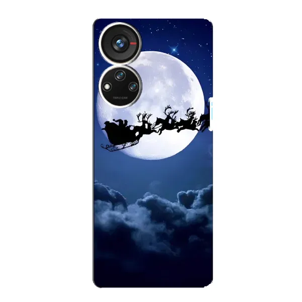Чехол с рисунком «Санта - луна» для ZTE Blade V40s