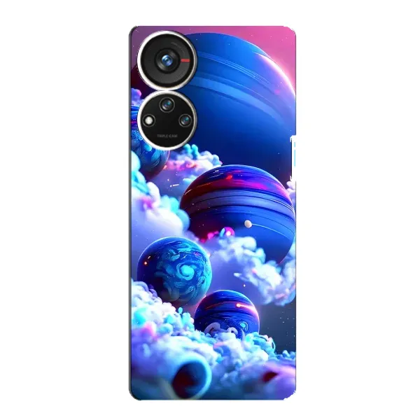 Чехол с рисунком «Синие планеты» для ZTE Blade V40s