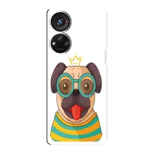 Бампер для ZTE Blade V40s с картинкой "Песики" (Собака Король)