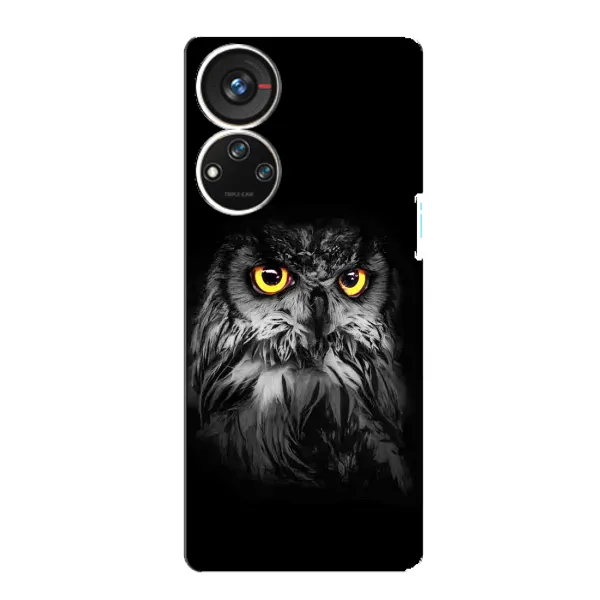 Чехол с рисунком «Сова на чёрном» для ZTE Blade V40s Чехол с рисунком «Сова на чёрном» для ZTE Blade V40s