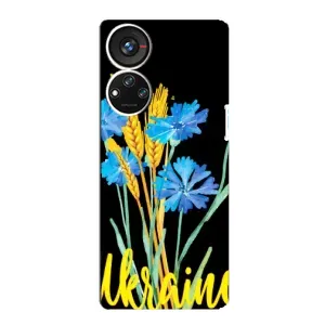 Чехол на ZTE Blade V40s Украинский дизайн (Ukraine в цветочках)