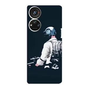 Силиконовый чехол с картинкой "Герой Pubg" на ZTE Blade V40s (В экиперовке)