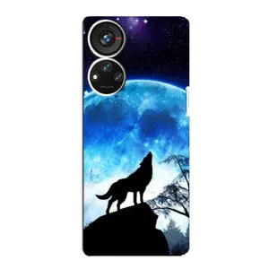 Чехол с Волком на ZTE Blade V40s (Воет на луну)