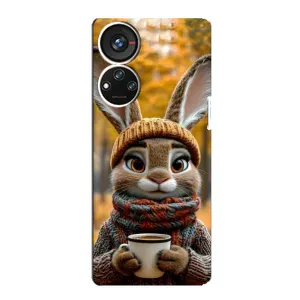Печатный чехол «Зверята с кофе» для ZTE Blade V40s (Зайчик с кофе)