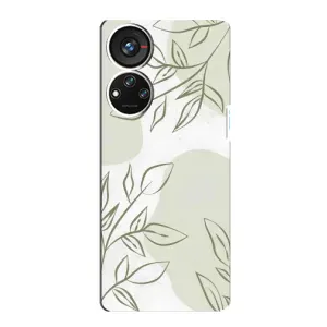 Чехол цветочный дизайн для ZTE Blade V40s (Зелёный дизайн)