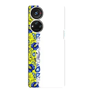 Силиконовый Чехол на ZTE Blade V40s с картинкой Вышиванки (Желто-синяя вышиванка)