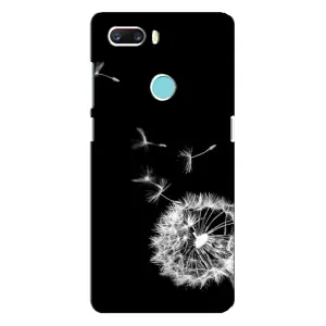 Силиконовый Чехол с одуванчиками на ZTE Z18 Mini (Одуванчик на чёрном)